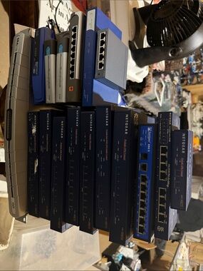 NETGEAR Blue and Black Rackmount Ethernet Switch Bundle